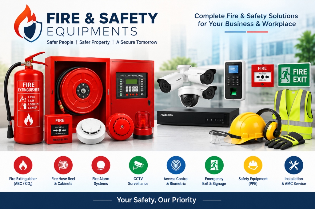 Fire & Safety Equipments - Complete Workplace Fire Alarm, Extinguisher, CCTV & Access Control Solutions