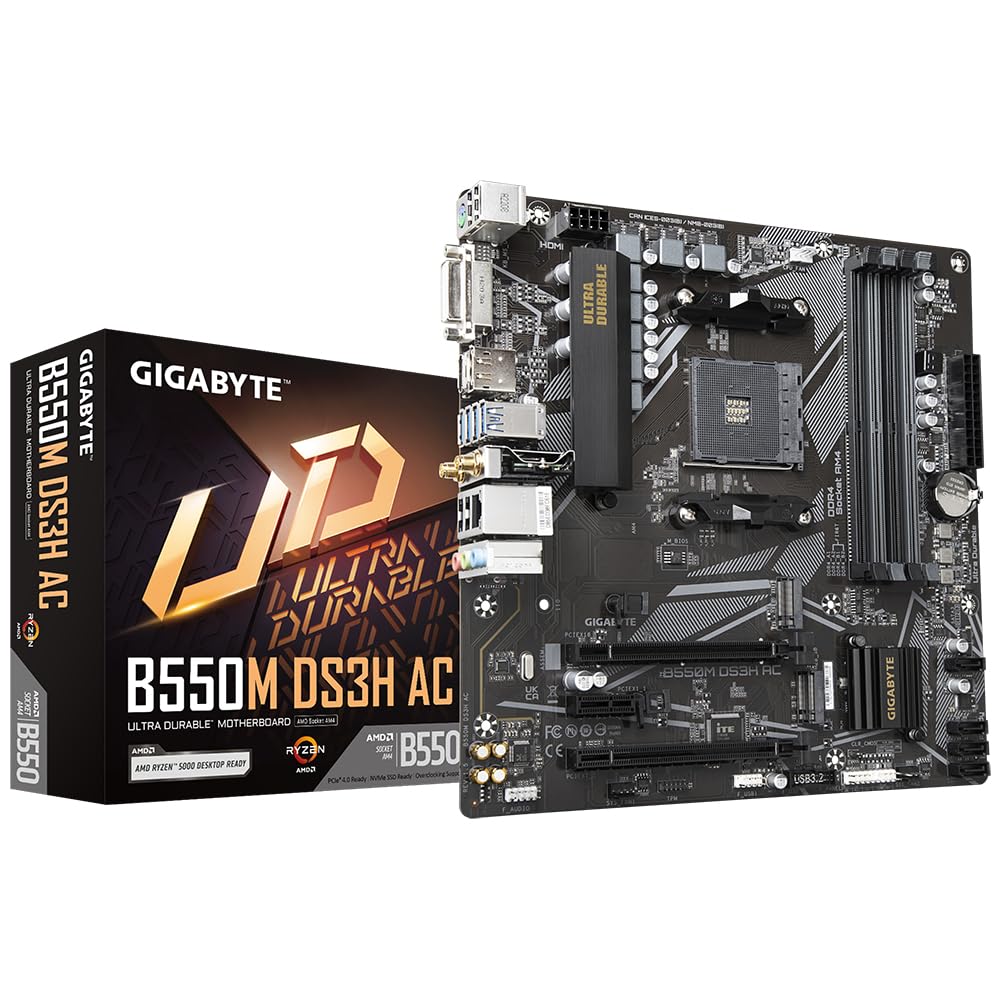 Gigabyte B550M DS3H AC Micro-ATX Motherboard